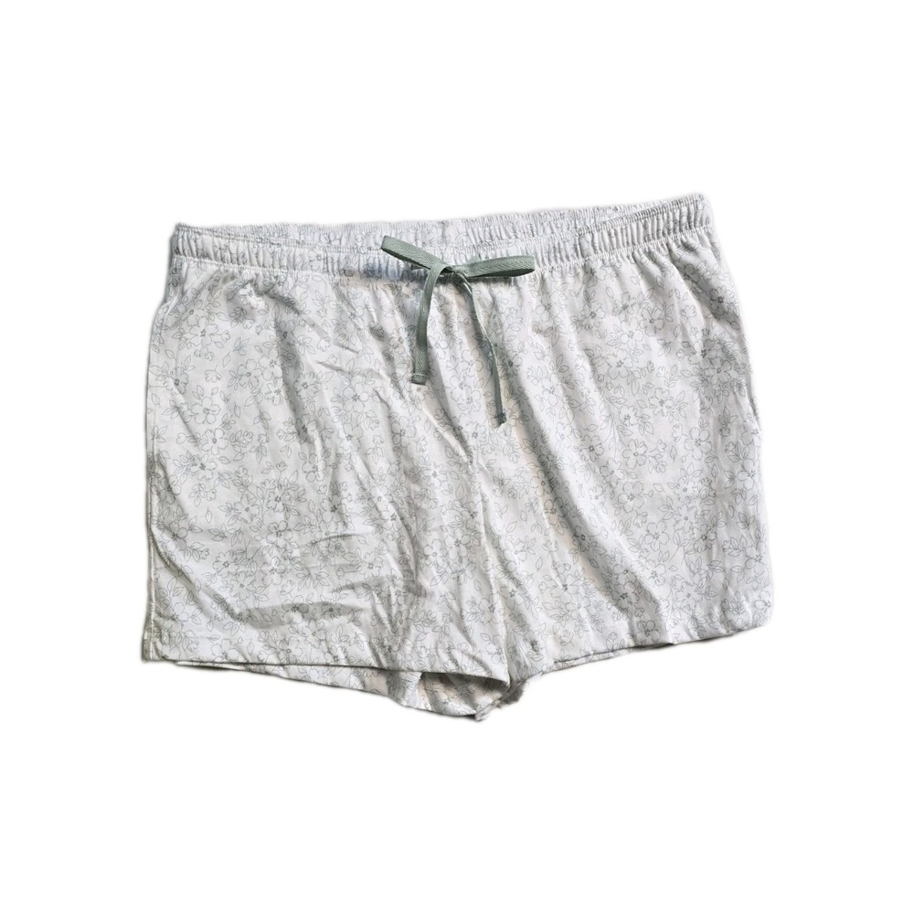 Felina Women's Sleep Shorts White Green Floral Large NWT